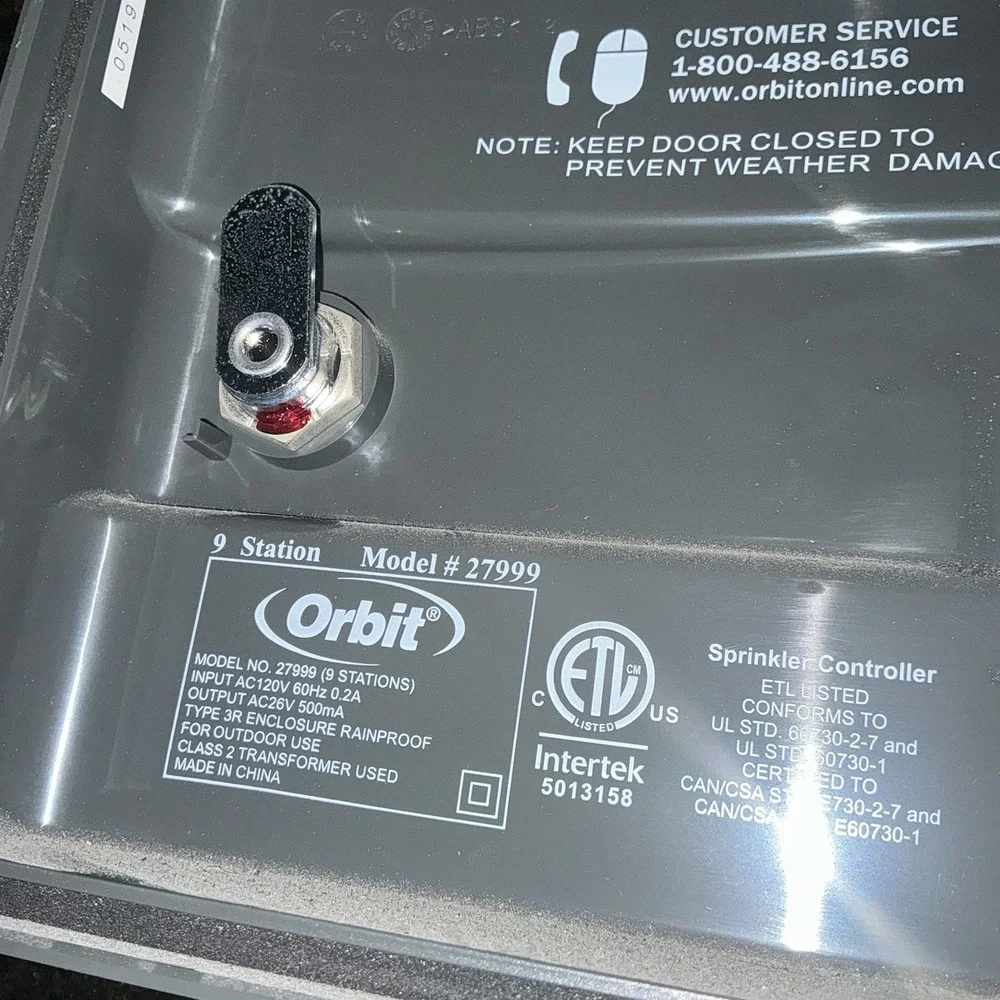 Orbit Model 27999 9-Station 3-Program All Weather Sprinkler Timer Used‎ No Key